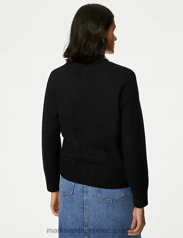 Marks and Spencer sale - Women Black Clothing Marks & Spencer Recycled Blend V-Neck Button Front Cardigan 20VTD130