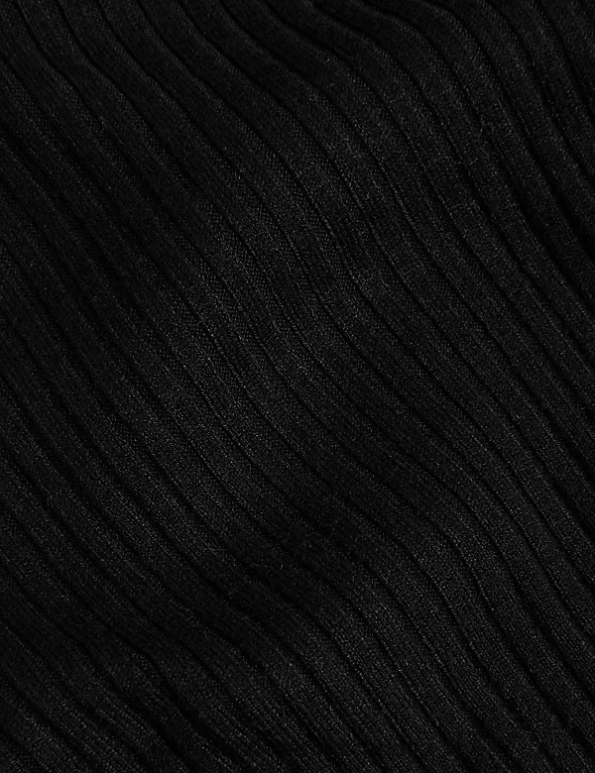 Women Black Clothing Marks & Spencer Ribbed Collared V-Neck Jumper 20VTD2886 - Marks and Spencer online