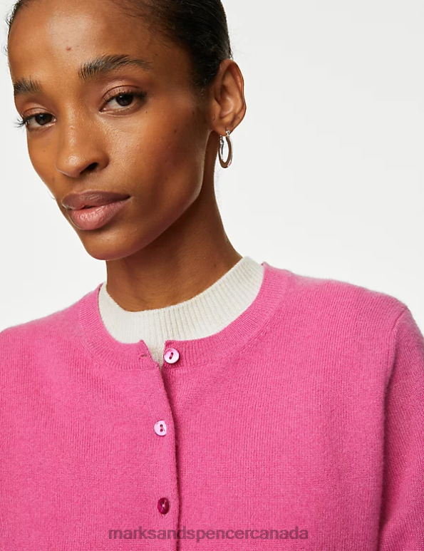 Marks and Spencer sale - Women Blossom Clothing Marks & Spencer Pure Cashmere Crew Neck Cardigan 20VTD2905
