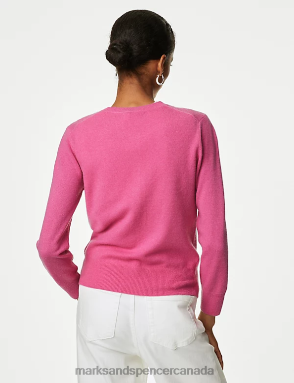 Marks and Spencer sale - Women Blossom Clothing Marks & Spencer Pure Cashmere Crew Neck Cardigan 20VTD2905