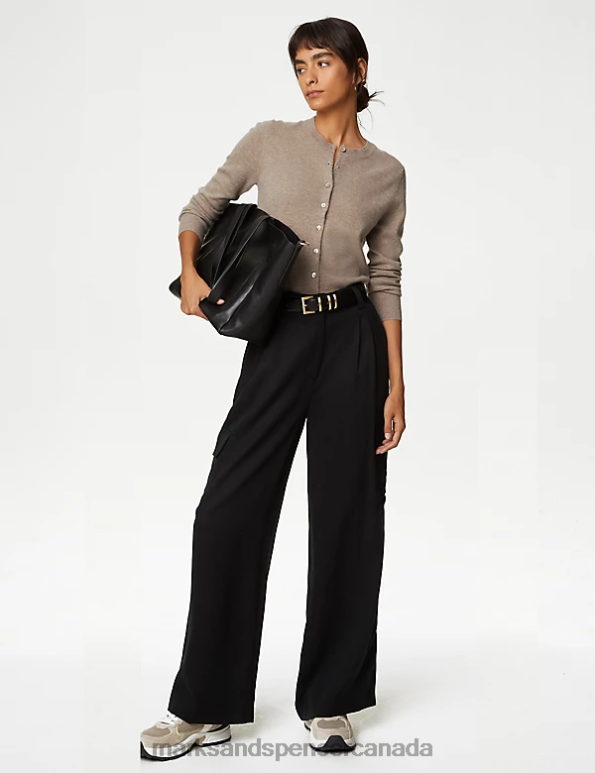 Women Cappuccino Clothing Marks & Spencer Pure Cashmere Crew Neck Cardigan 20VTD2906 - Marks and Spencer online