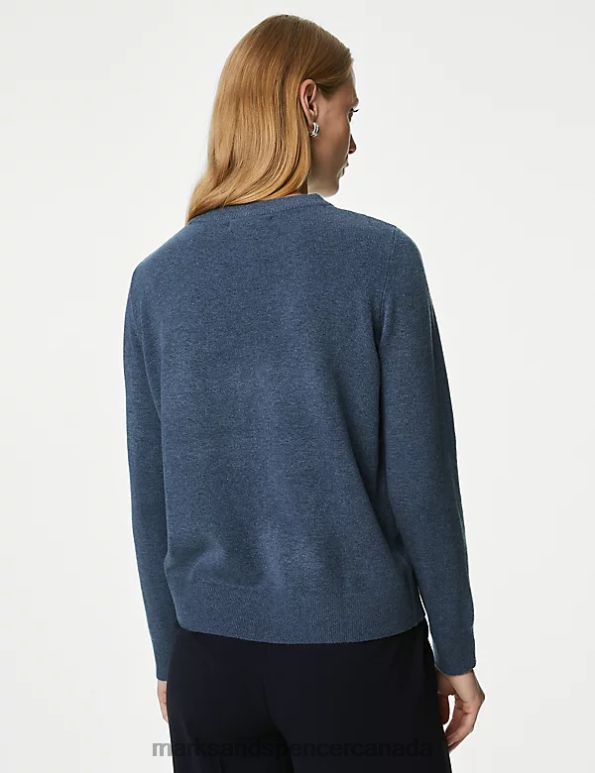 Women Dark Airforce Clothing Marks & Spencer Recycled Blend Crew Neck Jumper 20VTD501 - Marks and Spencer online