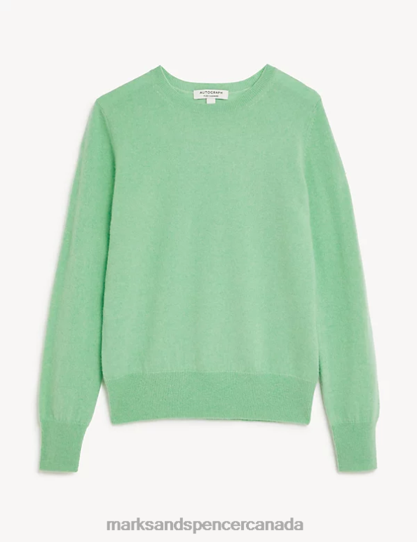 Marks and Spencer sale - Women Fresh Mint Clothing Marks & Spencer Pure Cashmere Crew Neck Jumper 20VTD3508