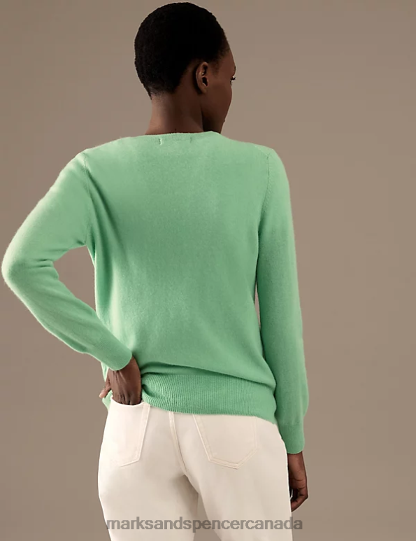 Marks and Spencer sale - Women Fresh Mint Clothing Marks & Spencer Pure Cashmere Crew Neck Jumper 20VTD3508