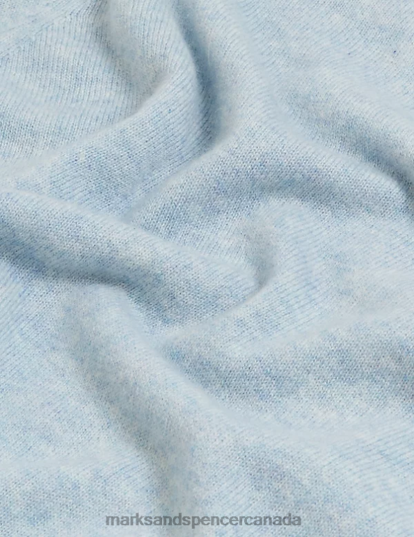Women Grey Blue Clothing Marks & Spencer Pure Cashmere Roll Neck Jumper 20VTD3426 - Marks and Spencer online