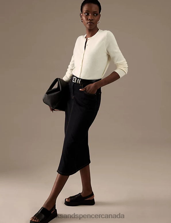 Marks and Spencer near me - Women Ivory Clothing Marks & Spencer Pure Cashmere Crew Neck Cardigan 20VTD2904