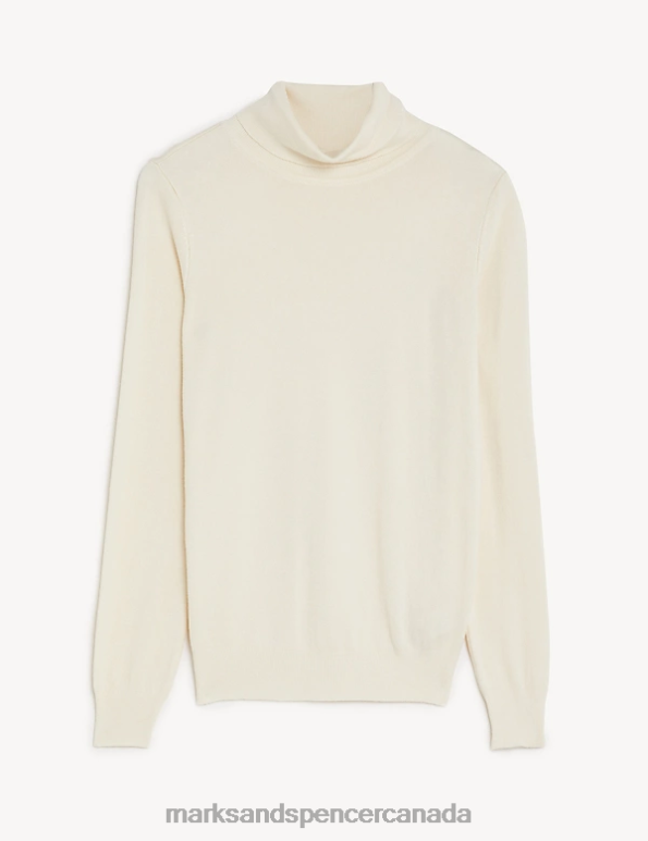 Women Ivory Clothing Marks & Spencer Roll Neck Jumper 20VTD1349 - Marks and Spencer outlet