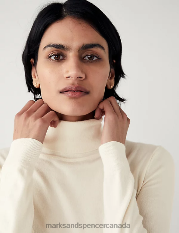 Women Ivory Clothing Marks & Spencer Roll Neck Jumper 20VTD1349 - Marks and Spencer outlet
