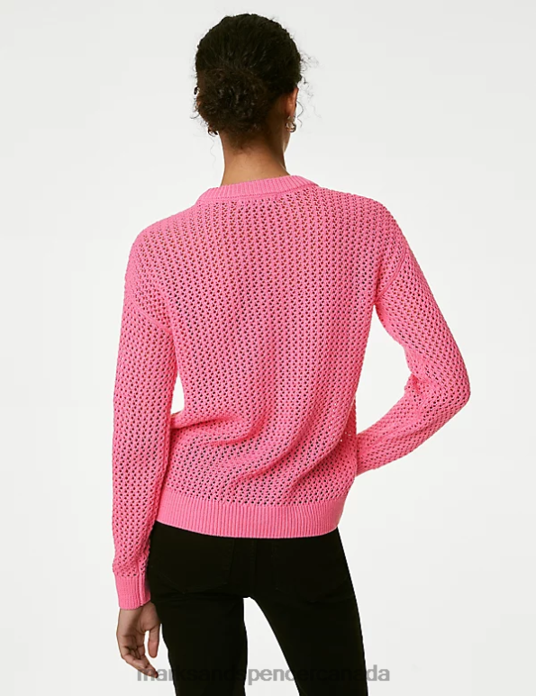 Marks and Spencer near me - Women Medium Pink Clothing Marks & Spencer Pure Cotton Textured Jumper 20VTD21