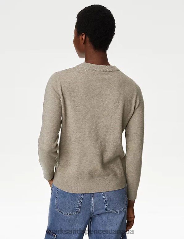 Marks and Spencer sale - Women Mocha Clothing Marks & Spencer Recycled Blend Crew Neck Jumper 20VTD500