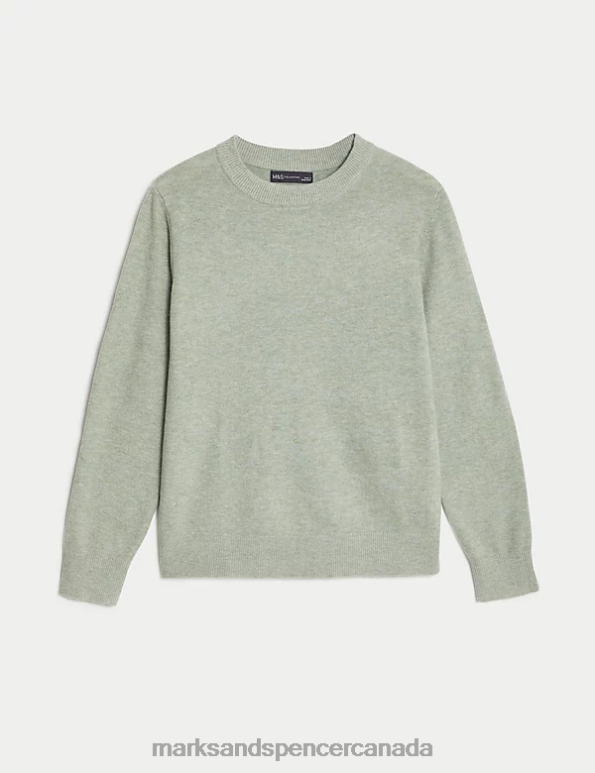 Marks and Spencer near me - Women Soft Green Clothing Marks & Spencer Recycled Blend Crew Neck Jumper 20VTD499