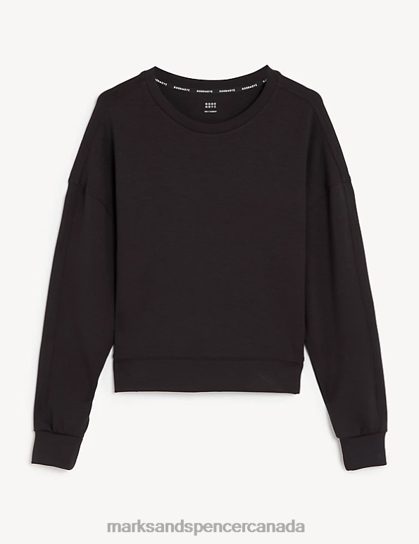 Marks and Spencer sale - Women Carbon Clothing Marks & Spencer Crew Neck Long Sleeve Cropped Sweatshirt 20VTD3223