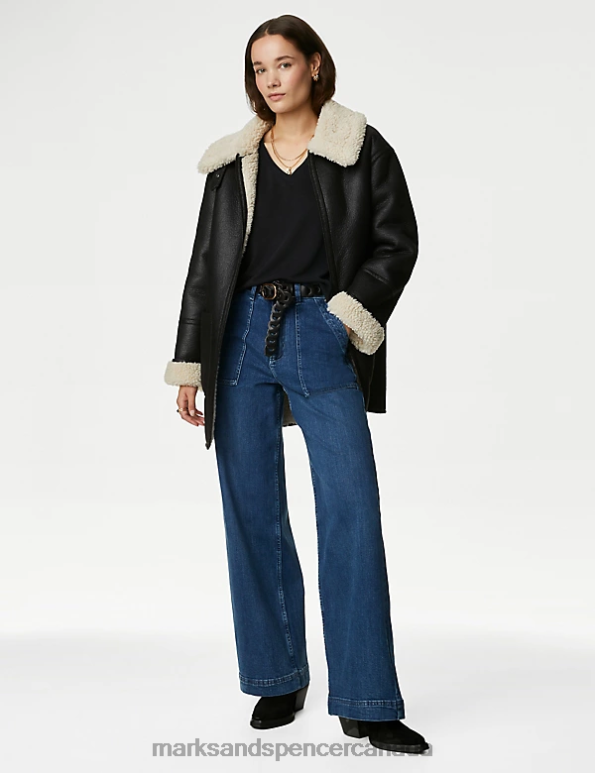 Marks and Spencer near me - Women Black Clothing Marks & Spencer Modal Rich V-Neck T-Shirt 20VTD2299