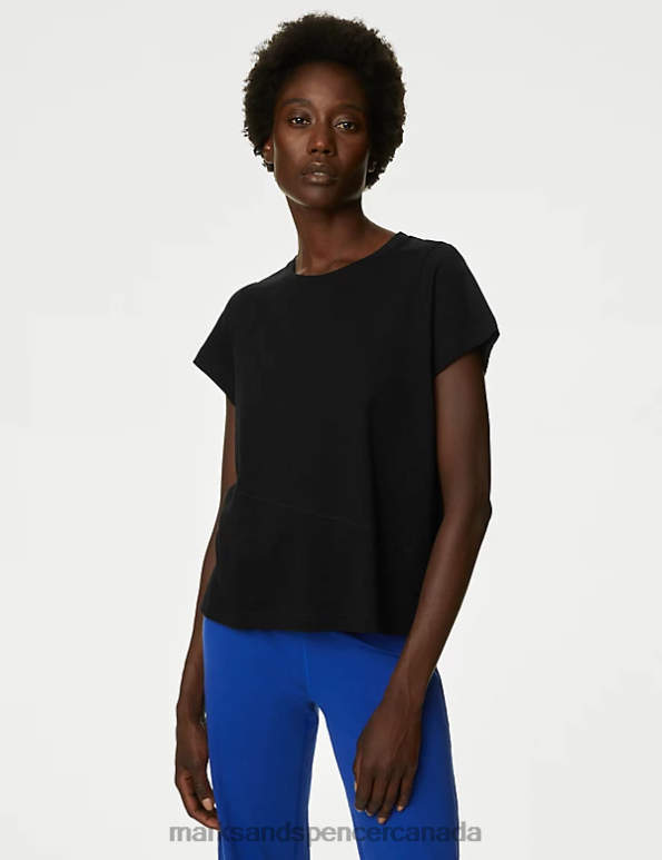 Marks and Spencer sale - Women Black Clothing Marks & Spencer Pure Cotton Relaxed T-Shirt 20VTD559