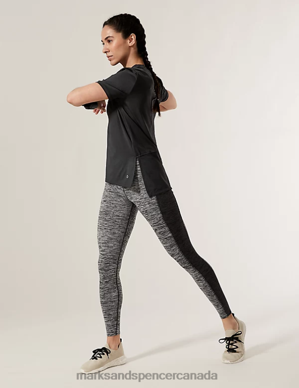 Women Black Clothing Marks & Spencer Scoop Neck Mesh Back T-Shirt 20VTD1762 - Marks and Spencer online