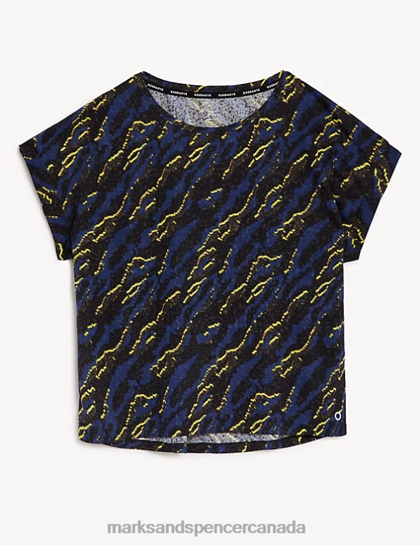 Women Carbon Clothing Marks & Spencer Printed Scoop Neck Relaxed T-Shirt 20VTD2173 - Marks and Spencer online