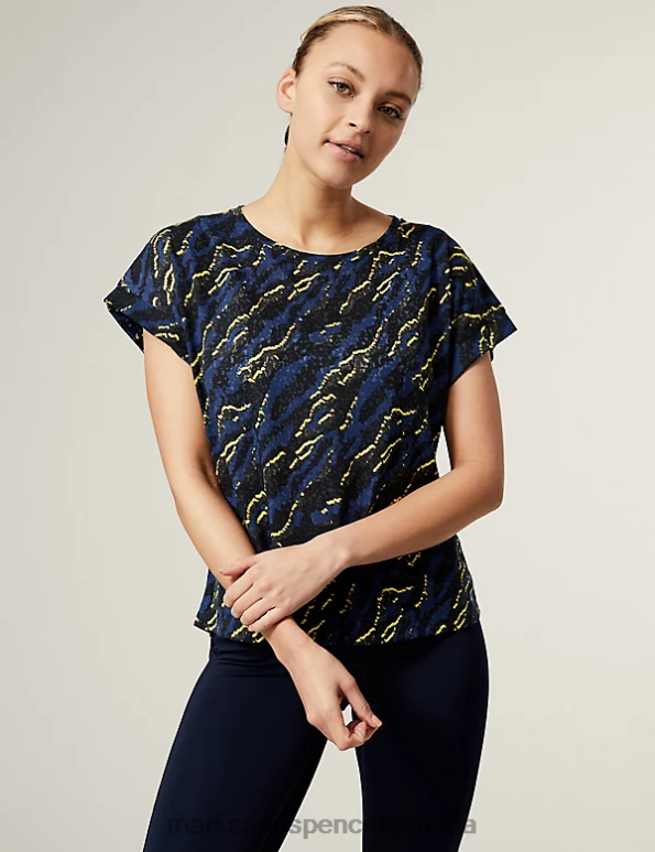 Women Carbon Clothing Marks & Spencer Printed Scoop Neck Relaxed T-Shirt 20VTD2173 - Marks and Spencer online