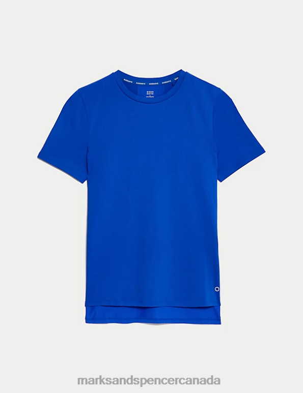 Marks and Spencer sale - Women Electric Blue Clothing Marks & Spencer Scoop Neck Mesh Back T-Shirt 20VTD2095
