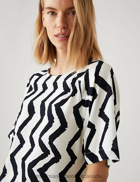 Marks and Spencer sale - Women Ivory Mix Clothing Marks & Spencer Printed Top 20VTD2166