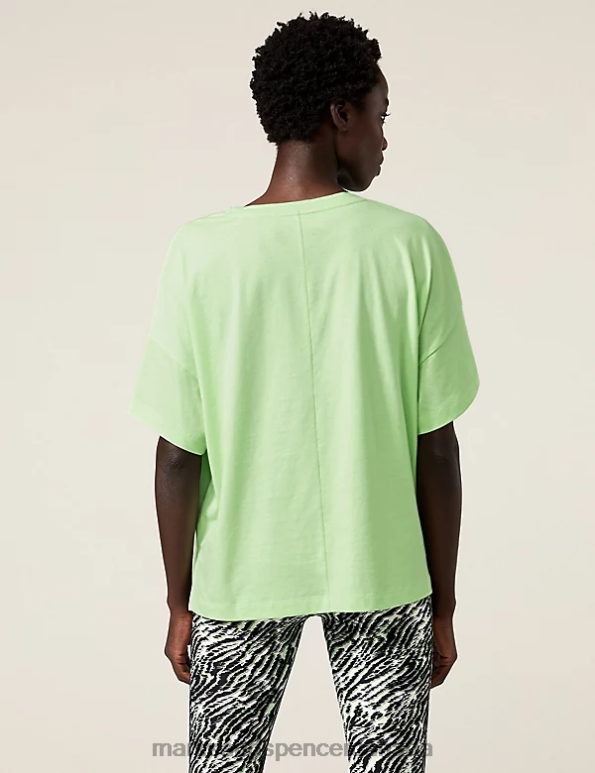 Marks and Spencer sale - Women Light Mint Clothing Marks & Spencer Pure Cotton Scoop Neck Oversized T-Shirt 20VTD442