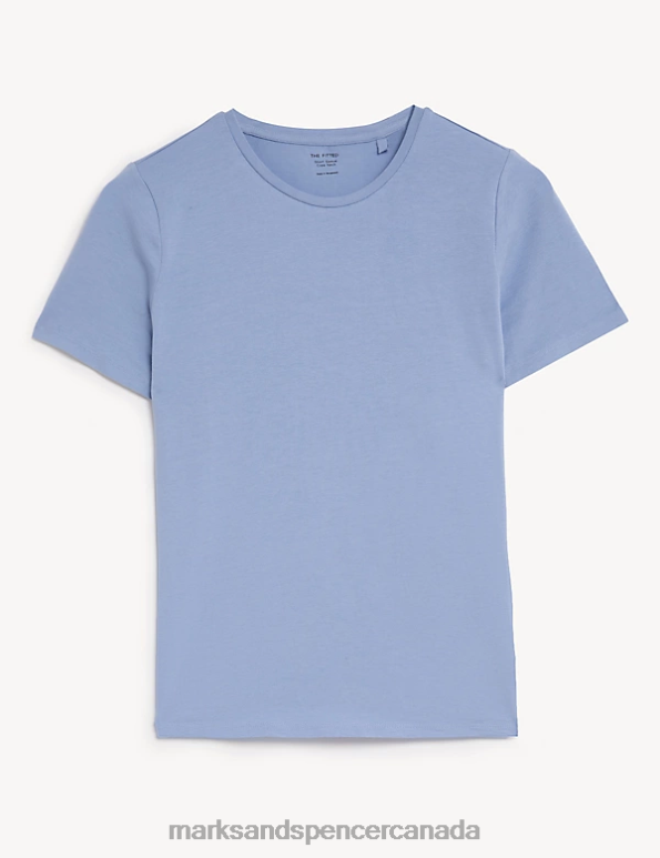 Marks and Spencer near me - Women Medium Blue Clothing Marks & Spencer Cotton Rich Slim Fit T-Shirt 20VTD1469