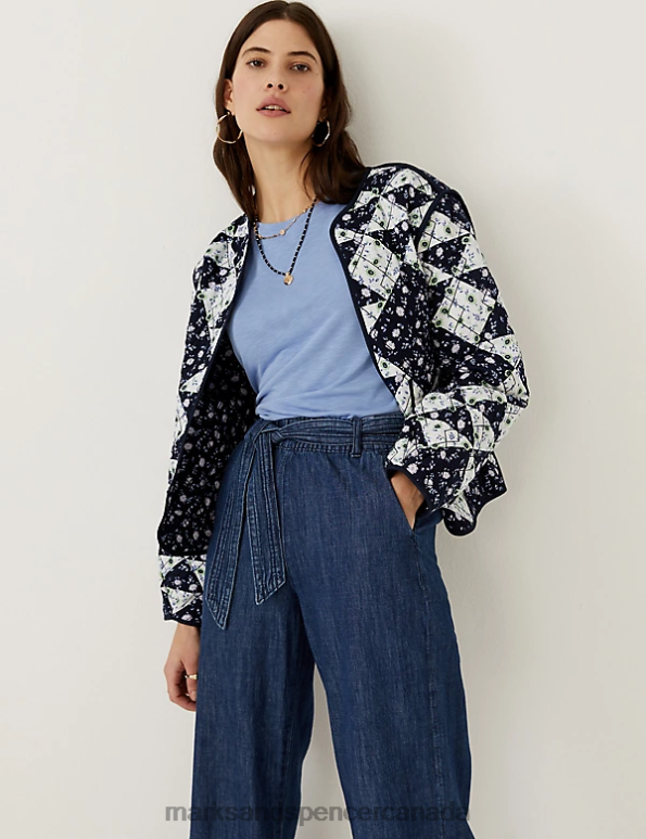 Women Medium Blue Clothing Marks & Spencer Modal Rich Round Neck T-Shirt 20VTD2942 - Marks and Spencer online