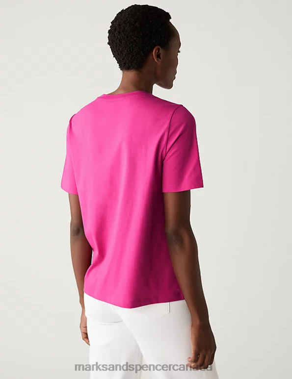 Women Multi Clothing Marks & Spencer 5pk Pure Cotton Everyday Fit T-Shirts 20VTD2134 - Marks and Spencer outlet