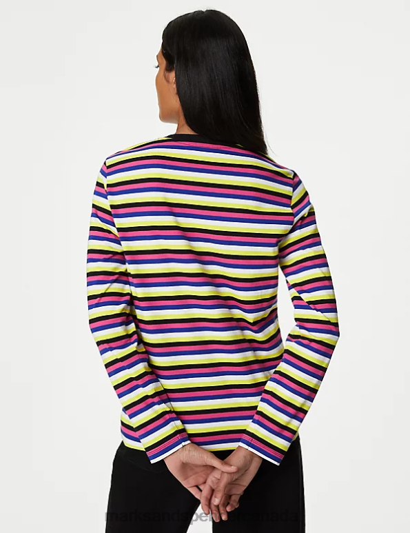 Marks and Spencer near me - Women Multi Clothing Marks & Spencer Pure Cotton Striped Everyday Fit Top 20VTD3209