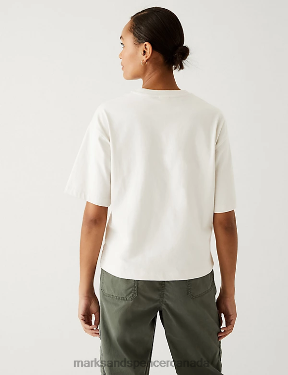 Women Natural Mix Clothing Marks & Spencer Pure Cotton Snoopy T-Shirt 20VTD2099 - Marks and Spencer online