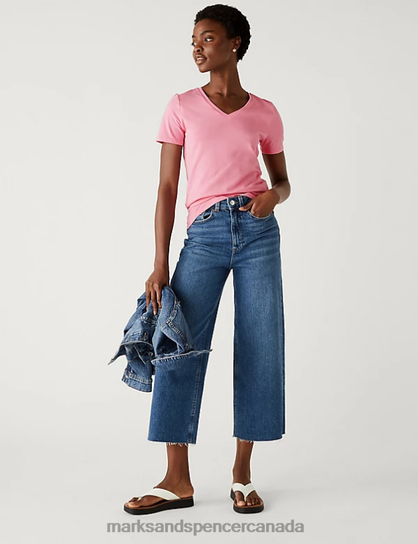 Marks and Spencer sale - Women Pink Mix Clothing Marks & Spencer 2pk Cotton Rich T-Shirts 20VTD1712