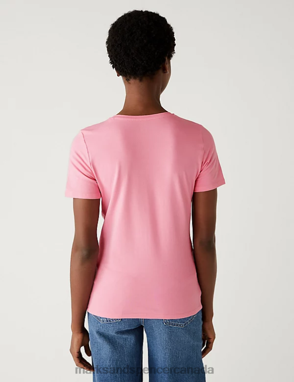 Marks and Spencer sale - Women Pink Mix Clothing Marks & Spencer 2pk Cotton Rich T-Shirts 20VTD1712