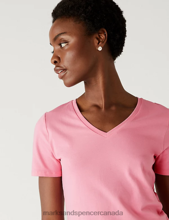Marks and Spencer sale - Women Pink Mix Clothing Marks & Spencer 2pk Cotton Rich T-Shirts 20VTD1712