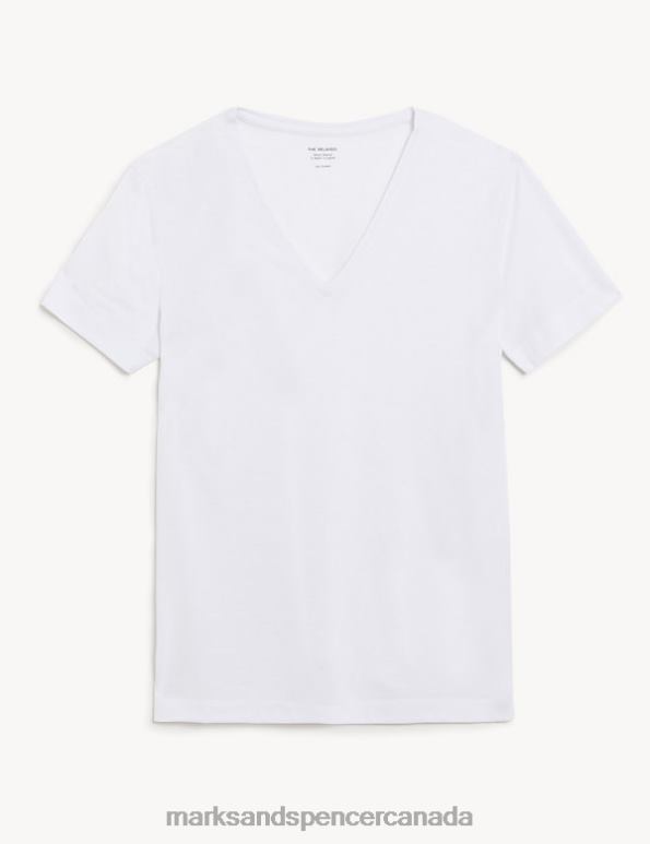 Marks and Spencer Canada - Women Soft White Clothing Marks & Spencer Relaxed Longline T-Shirt 20VTD1533