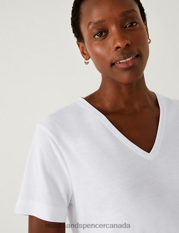 Marks and Spencer Canada - Women Soft White Clothing Marks & Spencer Relaxed Longline T-Shirt 20VTD1533