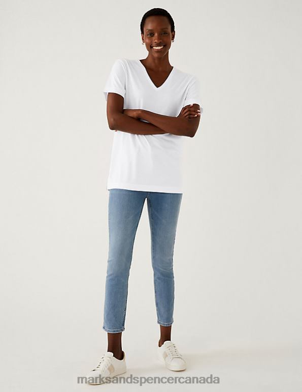 Marks and Spencer Canada - Women Soft White Clothing Marks & Spencer Relaxed Longline T-Shirt 20VTD1533