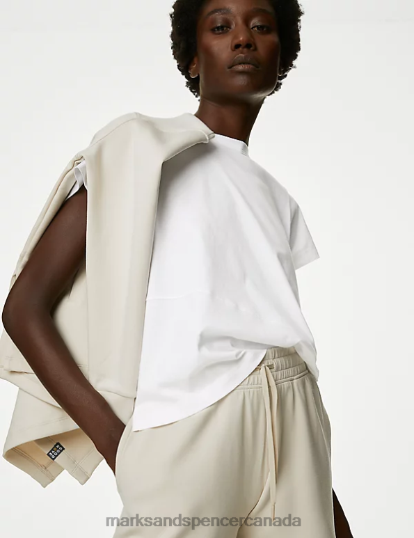 Women White Clothing Marks & Spencer Pure Cotton Relaxed T-Shirt 20VTD245 - Marks and Spencer online