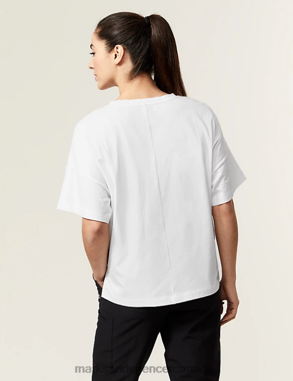 Marks and Spencer sale - Women White Clothing Marks & Spencer Pure Cotton Scoop Neck Oversized T-Shirt 20VTD815