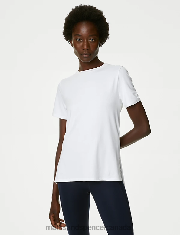 Marks and Spencer near me - Women White Clothing Marks & Spencer Scoop Neck Mesh Back T-Shirt 20VTD2094