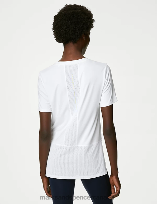 Marks and Spencer near me - Women White Clothing Marks & Spencer Scoop Neck Mesh Back T-Shirt 20VTD2094