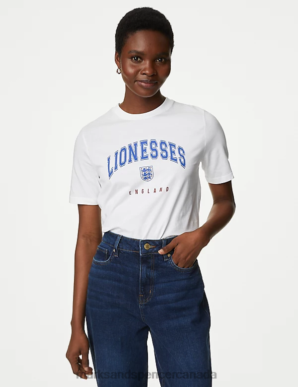 Marks and Spencer near me - Women White Mix Clothing Marks & Spencer Pure Cotton T-Shirt 20VTD766