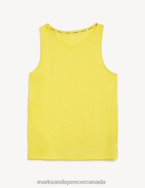 Marks and Spencer Canada - Women Acid Yellow Clothing Marks & Spencer Scoop Neck Vest Top with Merino Wool 20VTD1896
