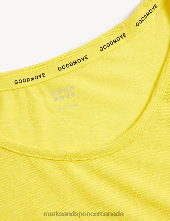 Marks and Spencer Canada - Women Acid Yellow Clothing Marks & Spencer Scoop Neck Vest Top with Merino Wool 20VTD1896