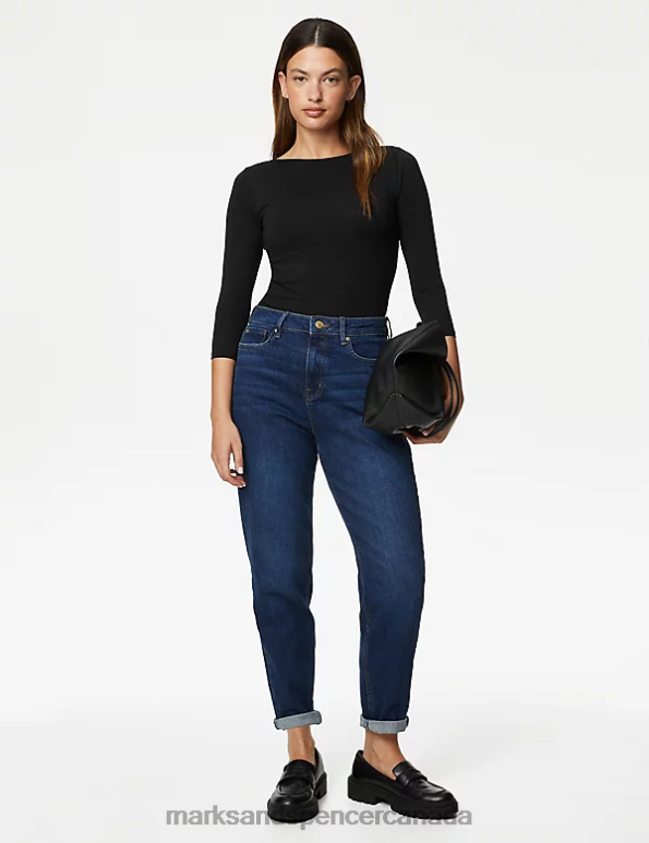 Marks and Spencer Canada - Women Black Clothing Marks & Spencer 2pk Cotton Rich Slim Fit Tops 20VTD1774