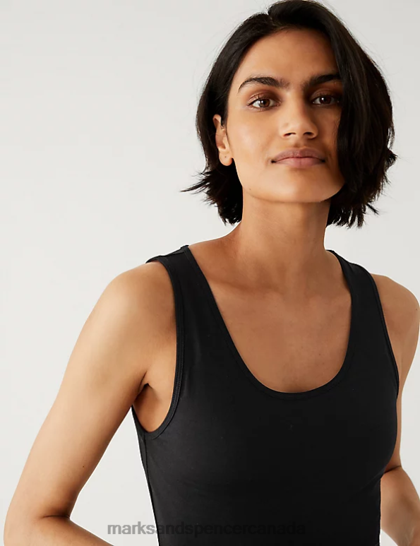 Marks and Spencer near me - Women Black Clothing Marks & Spencer Cotton Rich Vest Top 20VTD2281
