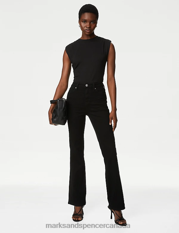 Marks and Spencer Canada - Women Black Clothing Marks & Spencer Jersey Padded Shoulder Top 20VTD268