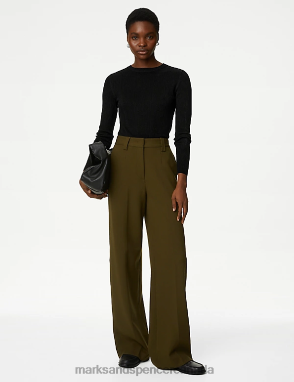 Marks and Spencer near me - Women Black Clothing Marks & Spencer Ribbed Crew Neck Fitted Knitted Top 20VTD1230