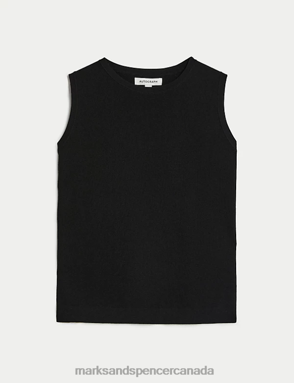 Marks and Spencer Canada - Women Black Clothing Marks & Spencer Round Neck Knitted Vest 20VTD1445