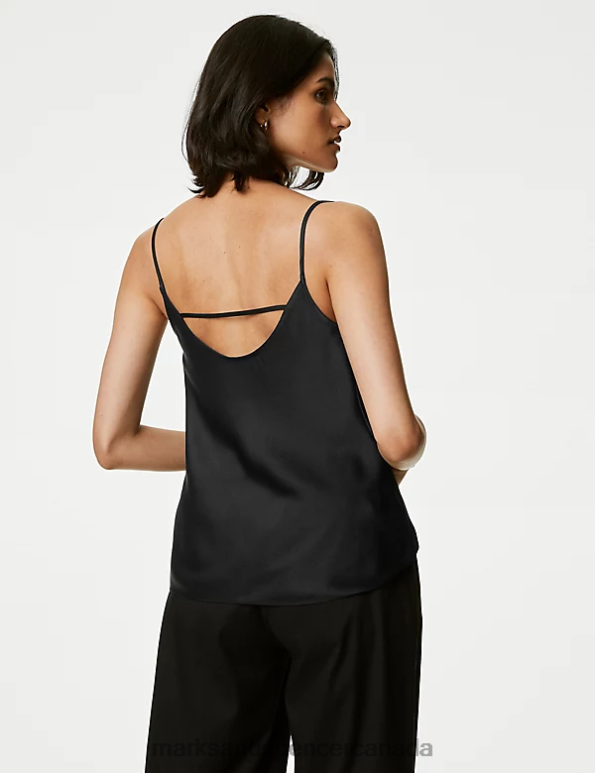 Women Black Clothing Marks & Spencer Satin Cowl Neck Cami Top 20VTD1237 - Marks and Spencer online