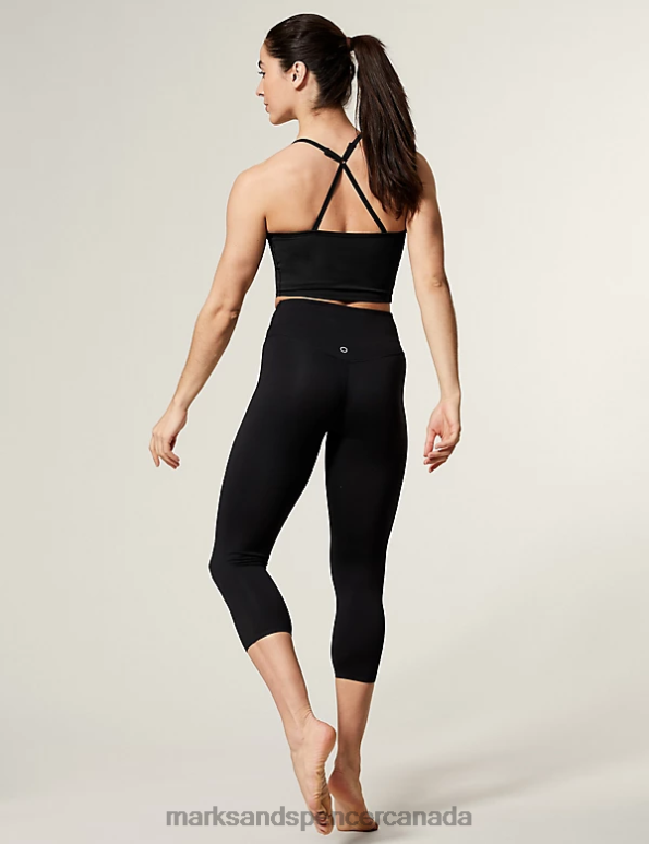 Marks and Spencer near me - Women Black Clothing Marks & Spencer Scoop Neck Cross Back Strappy Crop Top 20VTD2898