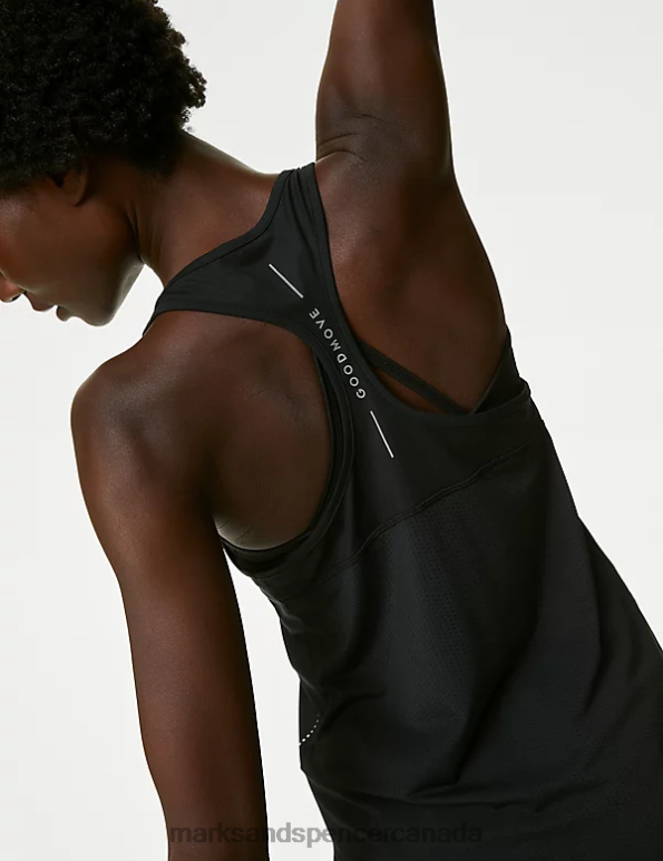 Marks and Spencer sale - Women Black Clothing Marks & Spencer Scoop Neck Racer Back Running Vest Top 20VTD2402